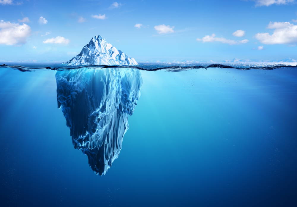 Iceberg - Hidden Danger And Global Warming Concept - 3d Illustration